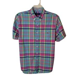 Ralph Lauren Men's XL Multicolor Plaid Short Sleeve Button Up Shirt Polo Pony